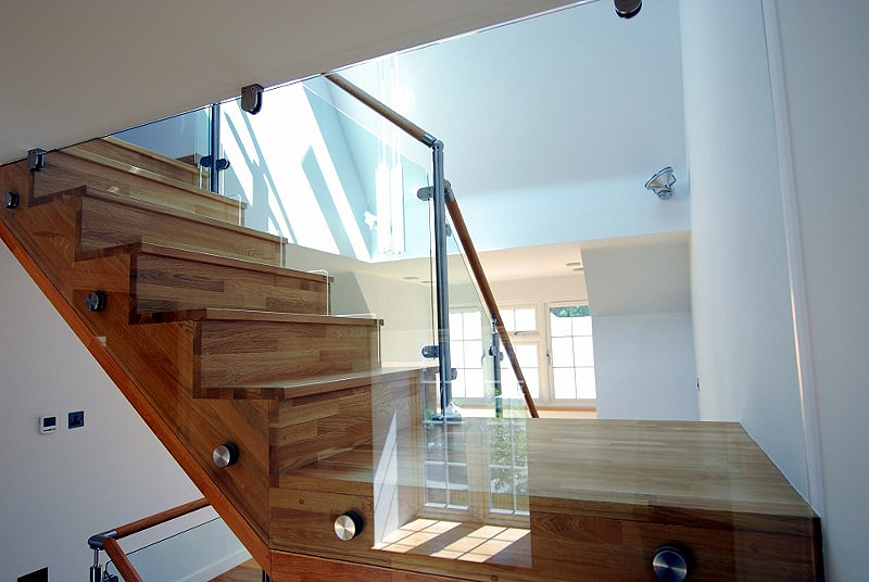 wooden stairs balustrade